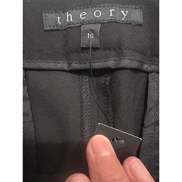 Theory Testra Mid-Rise Full Length Straight Leg Women's Pants Trousers Black, 10 - Picture 3 of 9